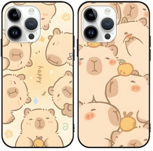 PBNDJVG Kawaii Phone Cases Funny Capybara Case for Apple iPhone 12 Pro Max 6.7 Inch, Anime Cartoon Cute Pattern Shockproof Soft TPU Silicone Gel Drop Protection Case for Women Girls