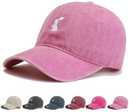CWENDANER Casquette de baseball unisexe rétro, aspect délavé, en coton, convient pour les sports de plein air, pour homme et femme, Rose, 56-60