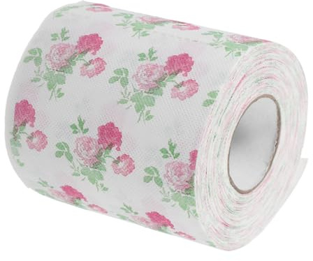 Ciieeo Bedrucktes Toilettenpapier mit Rosenmuster Toilettenpapierrolle im Praktischen Rollenformat Dekoratives Blumen Design für Zuhause Büro Restaurant und Hotel Platzsparend und Einfach
