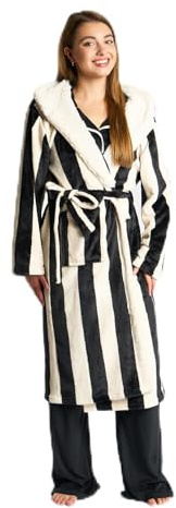 Sienna Super Soft Flannel Fleece Hooded Dressing Gown Womens Sherpa Lined Fluffy Luxurious Comfy Cosy Bathrobe Gifts for Mum