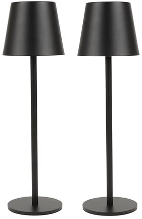 AddLiving LED Tischlampe 2er Set | Kabellose Nachttischlampe | Tischleuchte | Touch-Lampe dimmbar für Wohnzimmer, Schlafzimmer, Büro | USB-C Aufladbar | 3 Lichtfarben | 56 LEDs | Schwarz