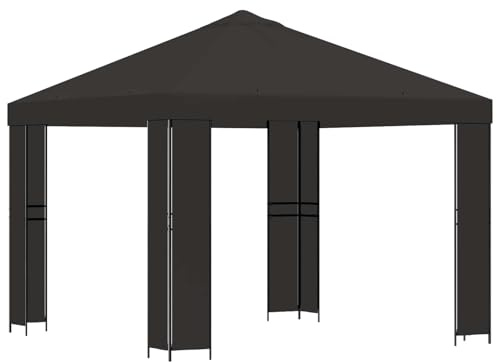 vidaXL Pavillon 3 x 3 m Anthrazit Polyester und Stahl 190