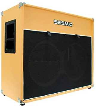 Seismic Audio - 2x12 GUITAR SPEAKER CABINET EMPTY - 7 Ply Birch - 12 Speakerless Cab - Vintage 212 - Orange Tolex - Black Cloth Grill - Front or Rear Loading Options