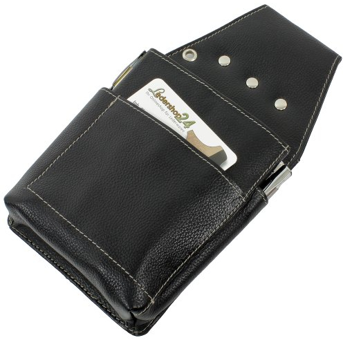 Ledershop24 Rimbaldi Kellnerbörsen-Holster Robustes Holster mit Extratasche Farbe: Schwarz