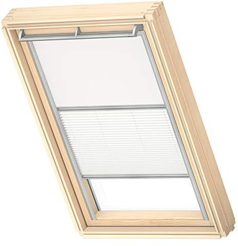 VELUX Roof Window DUO Blackout Blind, Grey Guide Rail, M06, M35, White | Blackout or Light Filtering, Stepless Positioning
