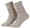 Piarini 47-48 1 Paar kurze Trachtensocken Trachtenstrümpfe Schoppersocke mit Zopfmuster Herren - Wolle Nussmeliert Braun