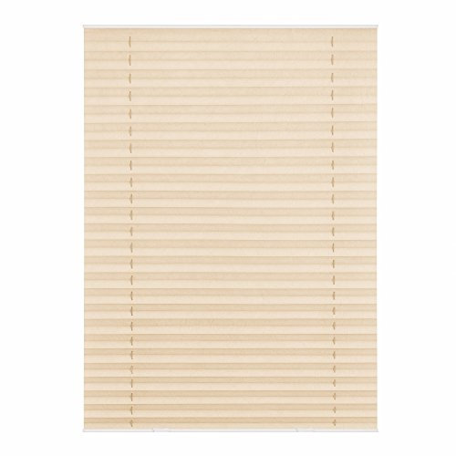 Lichtblick Dachfenster-Plissee Haftfix, 36,3 x 60 cm (B x L) in Beige, Sicht- & Sonnenschutz-Rollo ohne Bohren, Jalousie mit Saugnäpfen, für (Dachflächen-) Fenster, Velux-kompatibel (C02/CK02)