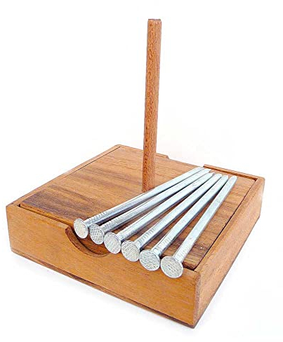Logica Juegos Art. Clavos Equilibrados - Rompecabezas De Madera Fina - Dificultad 5/6 Increíble - Serie Euclide