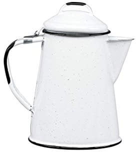 CINSA-315599 - Teiera in acciaio smaltato, 2 tazze, colore: Bianco