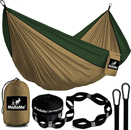 MalloMe Hamac Extérieur - Suspendu 2 Places Double & 1 Personne - Pour Adultes & Enfants - Camping Portable - Hammock Amaque