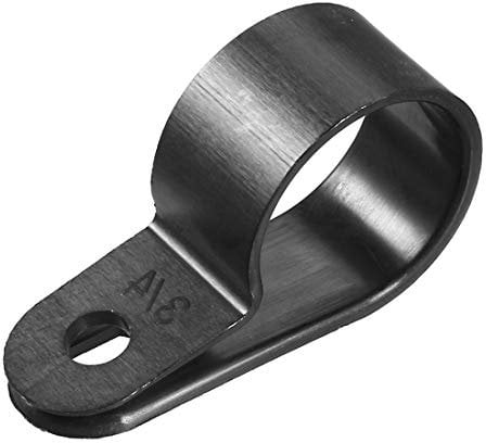 sourcing map 50Pcs Nylon R-Type Cable Clamp Organizer Cord Clips for Wire Management 19.4mm Black CC-5