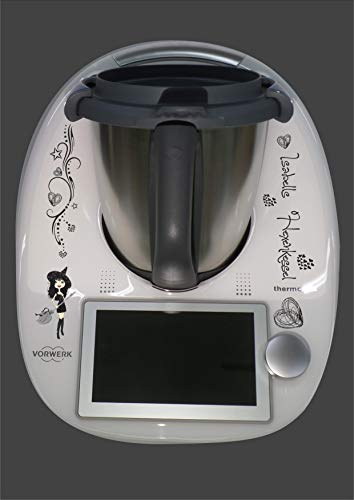 Aufkleber passend für Thermomix TM 6 Hexenkessel Name schwarz