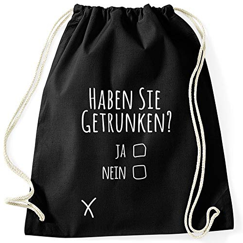 MoonWorks® Turnbeutel mit Spruch Zwei Alkohol Bitte lustiger Turnbeutel Saufen Bier Party schwarz Unisize