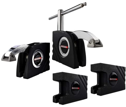 Kompaktspanner Maschinentischspanner PowerCLAMP100 4er SET CROSSFER 17000 N Spannkraft. Mit T-Nutenplatte, 2 x Schnellspanner für T-Nutschiene 12mm,14mm und 16mm 2 x Aufspannsockel