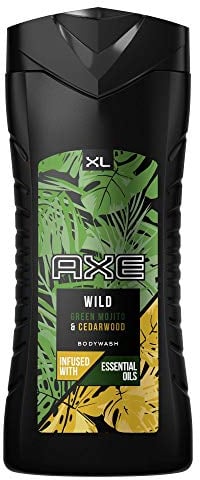 Axe Wild Mojito & Cedarwood XL 3-in-1 Shower Gel & Shampoo XL Men's Shower Gel XL for Long-Lasting Freshness and Fragrance Dermatologically Tested 400 ml Cedarwood, Mint