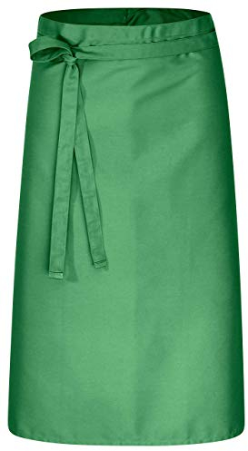DESERMO Premium Vorbinder 80x100cm (LxB) - Hochwertige Profi-Schürze für Frau & Mann - Küchenschürze aus Baumwollmischung - Schürze mit großer Farbauswahl - Stoffgewicht 220g/m² (Grün)