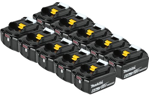 Makita BL1860B-10 18V LXT Lot de 10 Batteries Lithium-ION 6,0 Ah
