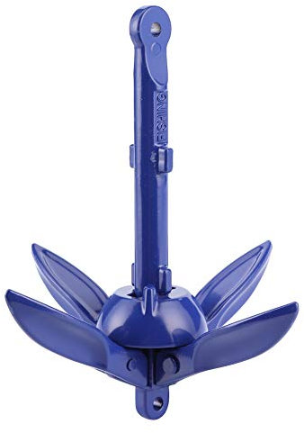 EVGATSAUTO Boat, Aluminum Alloy Foldable Grapnels Docking Hardware for Marine Yacht Kayak Canoes Blue Bits Ship Grappling Hook grappling boat pool hook