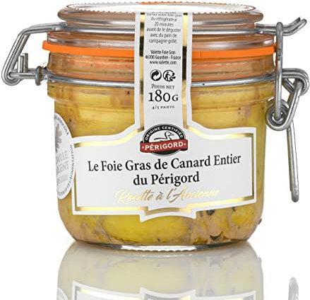 Entenleber 180g im Glas, ganze Stücke, IGP France Sud-Ouest, geschützte Herkunft