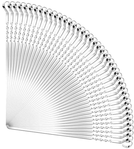 Aidoit, spiedini Kabob, 40 pezzi, piatti in metallo da 40 cm, per barbecue, spiedini in acciaio inox, per spiedini, kebob, larghi, riutilizzabili, per carne, gamberetti, pollo, verdure