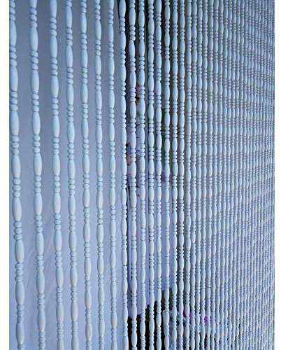 NMDCDH White Wooden Beaded Door Curtains for Doorways Wood Bead String Curtain for Room Dividers Entrance Partition Curtain Living Room Bedroom Vintage Decoration Handmade, Multi-size