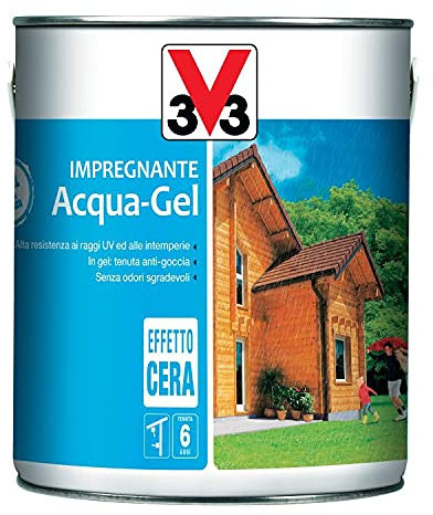 V33 Expert Holzlasur mit Wasserbasis, Mahagoni, 750 ml und 2,5 ml (750 ml)