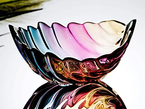 JUNYFFF Coupe De Fruits Assiette De Fruits Panier De Mode Plume Cristal Verre Assiette De Fruits Moderne Créatif Salon Bureau Fête Plateau De Fruits Bol Support -30Cm*20Cm,B