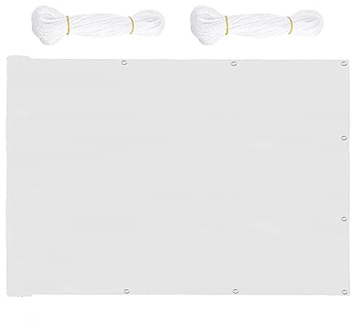 MYUANH Brise-Vue pour Balcon 1.1x7m Tissu Imperméable Balcon Couverture Kit de Fixation Offert pour Balcon/Patio/Jardin/terrasse/Grillage, Blanc