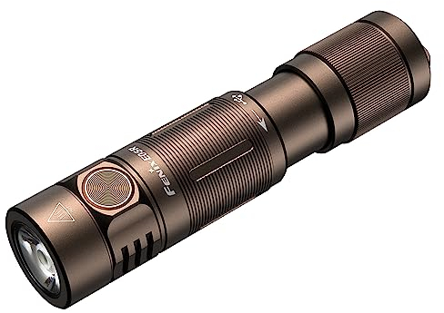 fenix Unisex E05R Wiederaufladbare Schlüsselanhänger Taschenlampe, Braun