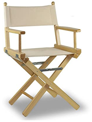 ZStyle Natur Studiosessel mit Stoff ecru Baumwolle Faltbar Make-up Stuhl Veranda Garten