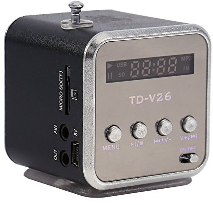 Mini Speaker Music Player,Vintage Radio-Greadio FM Radio with Old Fashioned Classic Style,Portable FM Radio Stereo PC Fashion Support TF card and U disk(black)