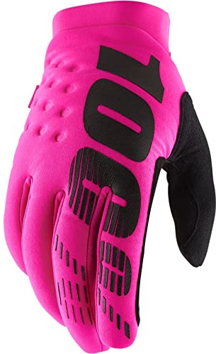 100%, BRISKER Gloves, Adult, L, NEON PINK