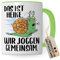 lustige Tasse Humorvolle Kaffeetasse mit Spruch Kaffee-Becher Witz Schnecke Joggen Spruch Geschenk-Idee Das ist Heike (Weiß/Grün)