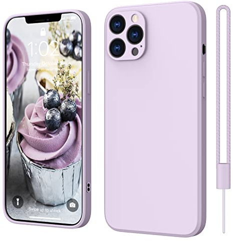 ElestBela iPhone 12 Pro Hülle Silikon Case, Hanyhülle iPhone 12 Pro Ultra Dünn Slim mit Microfiber, Kratzfeste Rundumschutz Case Schutzhülle Hülle für iPhone 12 Pro 6.1'' Lila