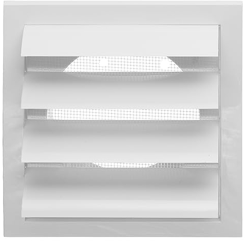 Steinberg14 White 125mm / 5'' Plastic Gravity Grille - Ducting Air Ventilation Cover with Round Spigot and Non-Return Gravity Shutters