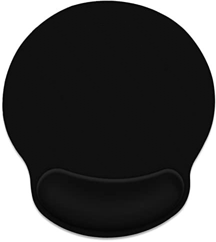 Britimes Schwarzes Mauspad, ergonomisches Mauspad mit Handgelenkstütze, rutschfeste Gummiunterseite, Mauspad für Zuhause, Büro, Gaming, Arbeiten, Computer, Laptop, einfaches Tippen und Entlasten