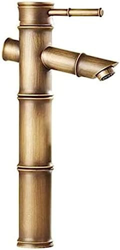 Wasserhahn Waschbecken Wasserhahn Messing Bad Wasserhahn Waschbecken Wasserhahn Hohe Bambus Rattan Mit Zwei Außenküche Garten Warm- Und Kaltwasserhahn W