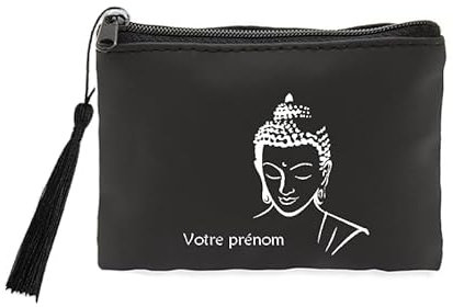 Porte Monnaie et cles Noir Bouddha Noir personnalisee