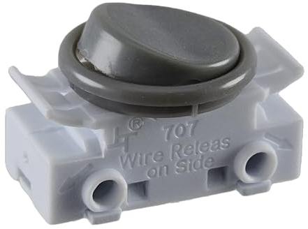 Interrupteur à bascule encastrable pour lampe 2 A 250 V avec anneau et bascule - Convient comme interrupteur de rechange pour luminaires encastrés, lampes de cuisine, appliques murales, camping-cars,