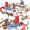 Giant bean Kit de Train en Bois, 117 Pièces, pour Enfants, Extensible, Jouet pour Tout-Petits, Cadeau pour Garçons et Filles à Partir de 3 Ans