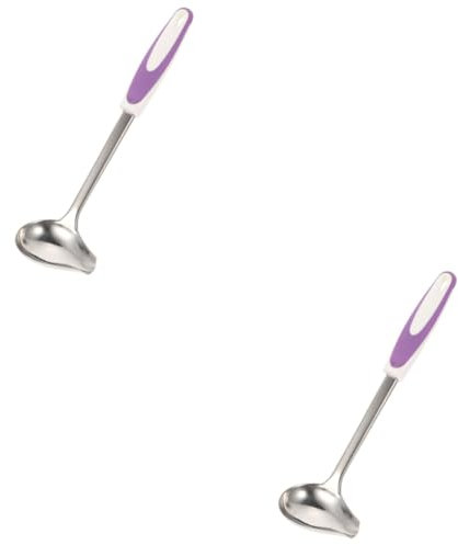 BESTonZON 2pcs Pancake Batter Pourer Small Sauce Ladle Stainless Steel Gravy Spoon for Kitchen Restaurant Dessert Shop