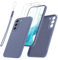Vauki Coque pour Samsung Galaxy S22 5G avec 2 Pièces Verre Trempé, Etui Souple TPU Silicone Antichoc Anti-Rayures Ultra Fine Housse Compatible avec Samsung Galaxy S22 5G, Gris