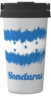 Jaywis Thermobecher mit blauer Honduras-Flagge, 500 ml, handisolierter Kaffeebecher, auslaufsicherer Deckel, Edelstahl, isolierte Kaffeetasse mit auslaufsicheren Deckeln, wiederverwendbare