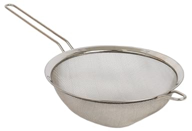 Argon Tableware 1x 20cm Stainless Steel Sieve - Metal Fine Mesh Kitchen Rice Food Flour Baking Cooking Strainer Drainer Colander with Handle