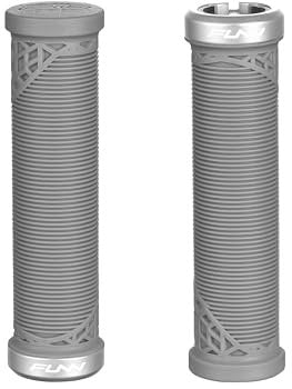 Funn Hilt JR Mountainbike-Lenkergriffe mit Einzelklemme, Fahrradlenker-Verriegelungsgriffe mit 19 mm Innendurchmesser, Kurze Fahrradgriffe für Jugendliche, Mädchen und Jungen (Grau)