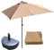 DSKJHI Sombrilla Balcón con Base y Toldo de Recambio 200 x 100 cm/250 x 130 cm Media Sombrilla Grande Terraza Exterior, Protección UV50+ Parasol (Color : Caqui, Tamaño : 8x4ft(with base))