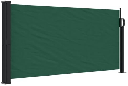 vidaXL Seitenmarkise, Sichtschutz Ausziehbar, Windschutz Sonnenschutz für Garten Balkon Terrasse, Seitenrollo Seitenwandmarkise, Dunkelgrün 100x300cm