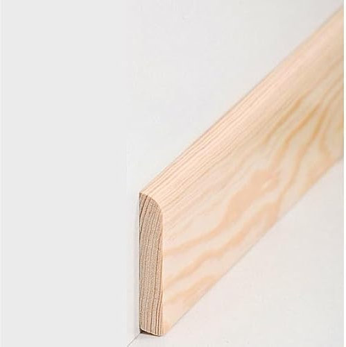PROVISTON Plinthe en bois massif de pin à coller, visser et clouer, 10 x 60 x 2400 mm, 1 pièce