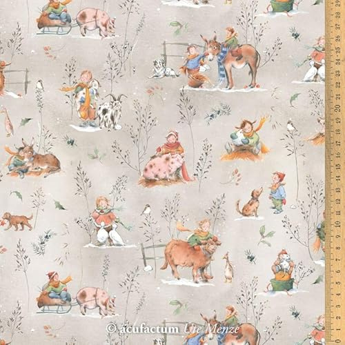 acufactum • Baumwollstoff • Winter auf dem Bauernhof • Sophia Drescher 0,5 m
