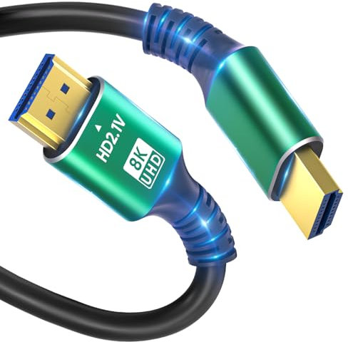 8K 4K 10K HDMI Cable 48Gbps 6.6FT/2M, Ultra High Speed 2.1 HDMI Cable Cord-4K@120Hz 8K@60Hz, DTS:X, HDCP 2.2 & 2.3, HDR 10 Compatible with Roku TV/PS5/HDTV/Blu-ray